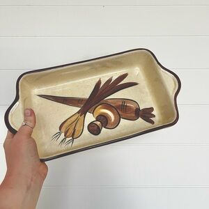 Vintage Los Angeles vegetable harvest serving dish